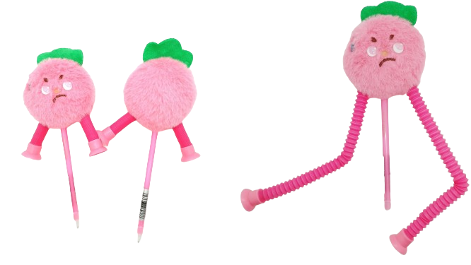 PINK  STRETCHABLE POMPOM PEN